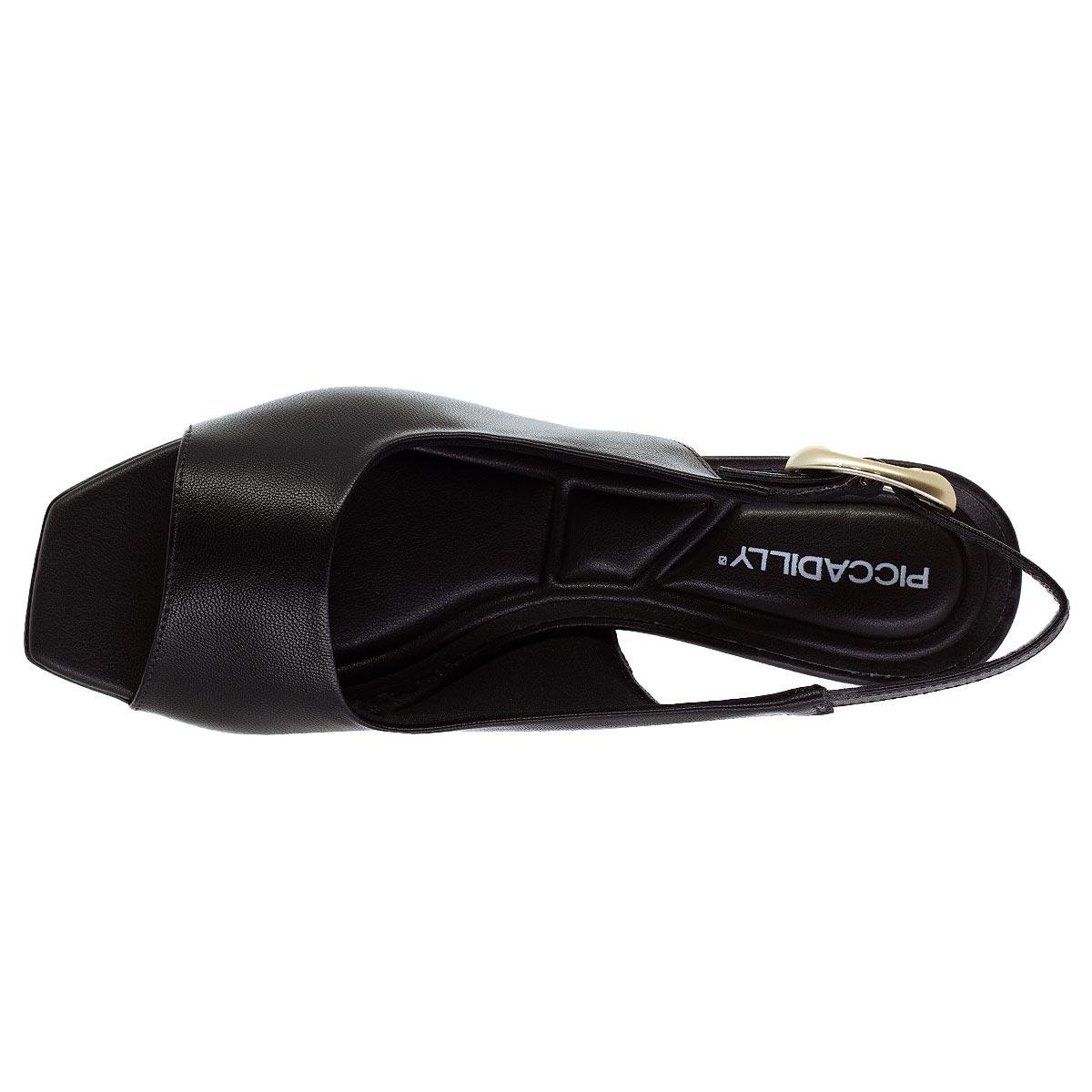 Sandália Salto Médio Feminina Piccadilly 543099-5 Preto Preto 3