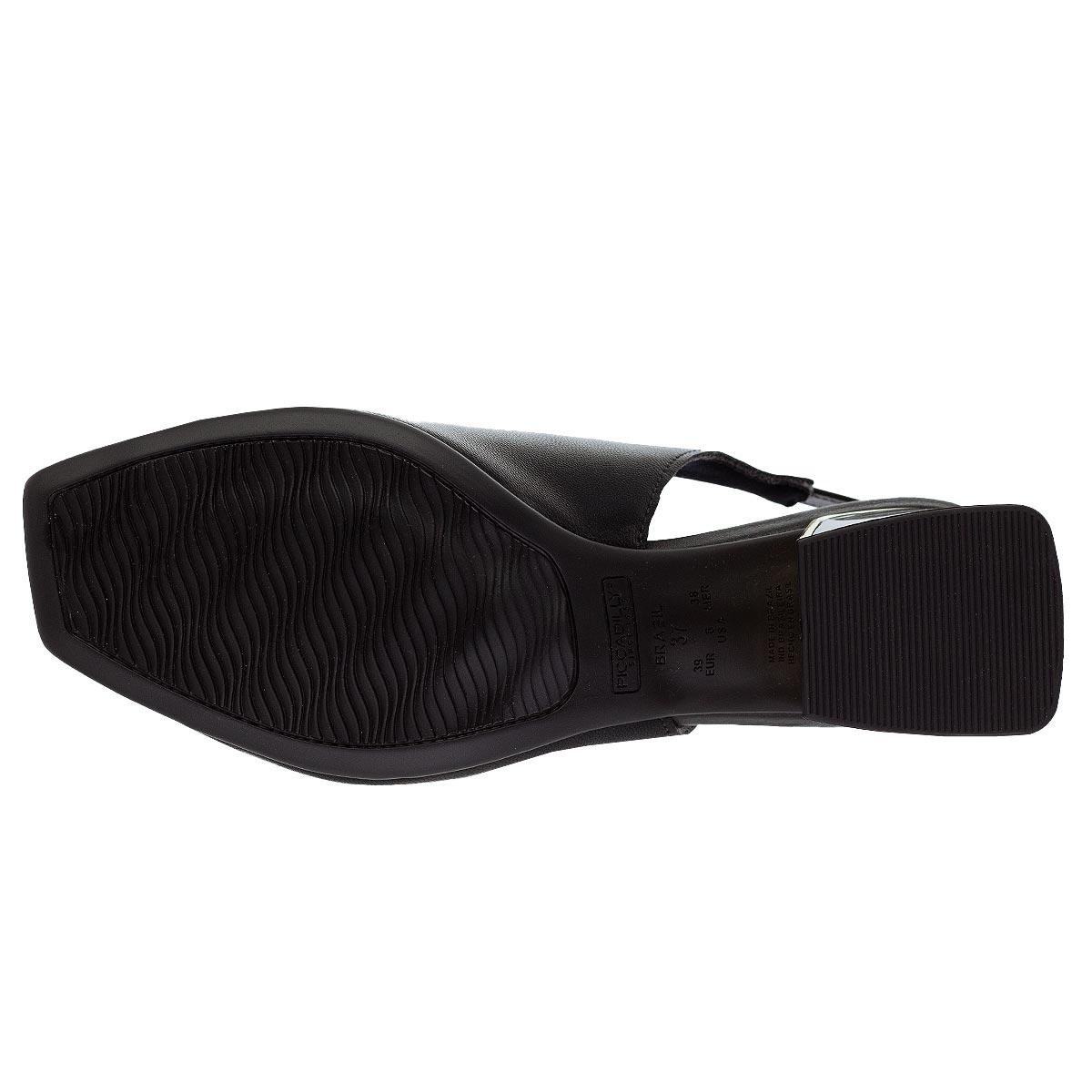 Sandália Salto Médio Feminina Piccadilly 543099-5 Preto Preto 4