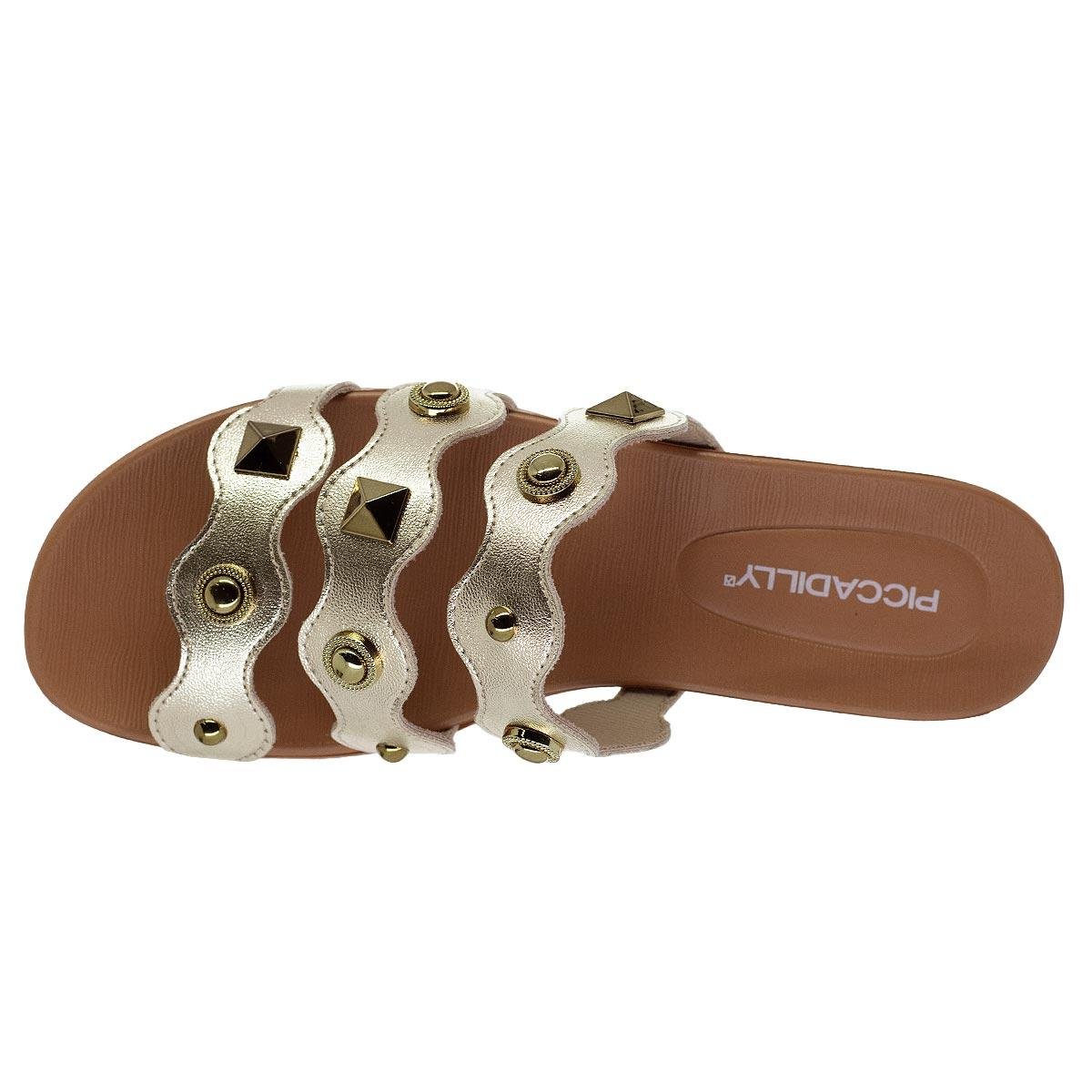 Rasteira Feminina Piccadilly 418092-1 Dourado Dourado 3
