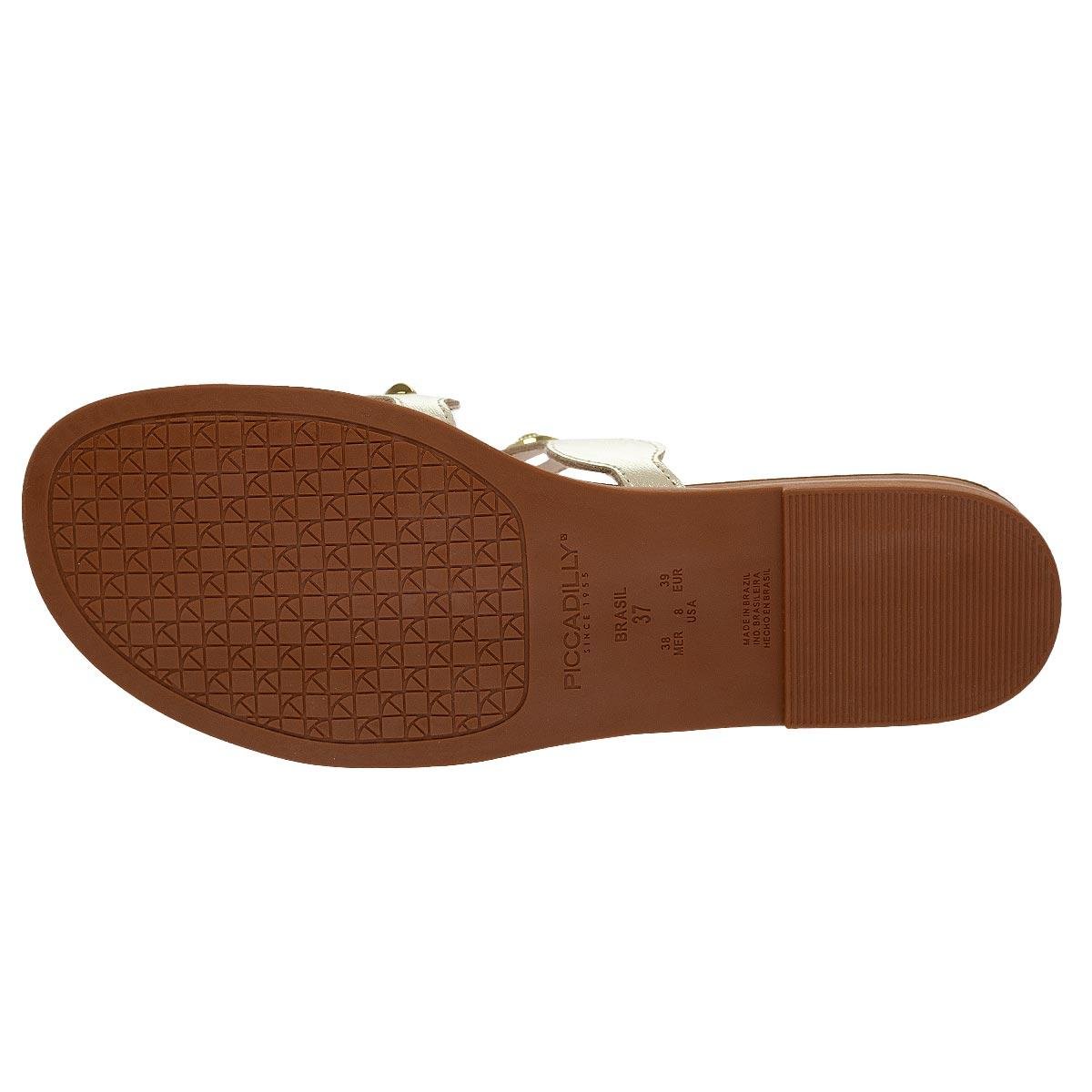 Rasteira Feminina Piccadilly 418092-1 Dourado Dourado 4