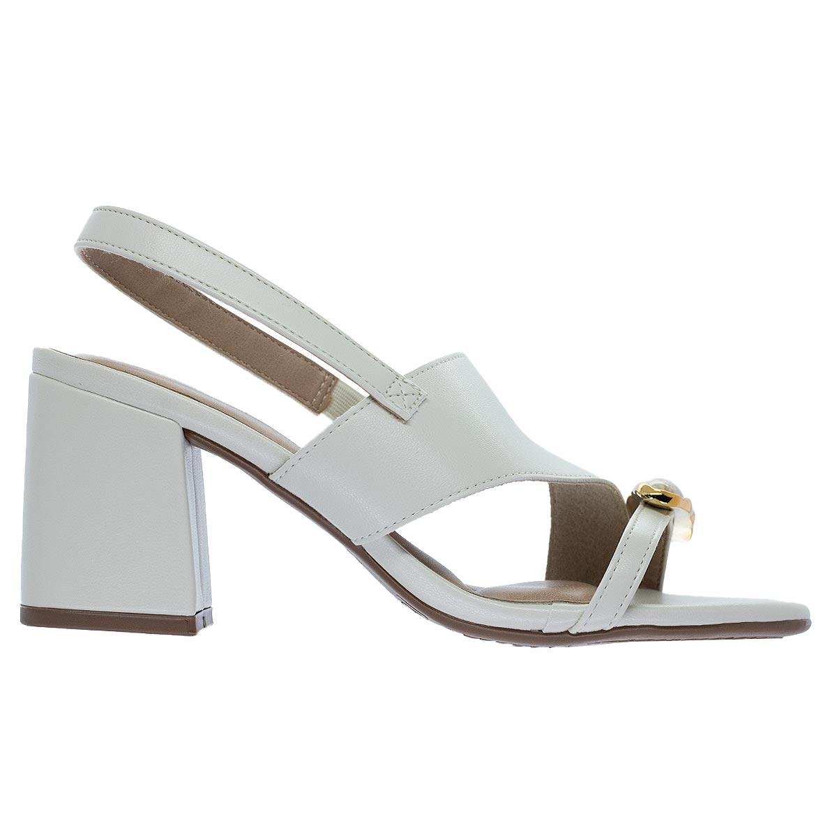 Sandália Salto Alto Bloco Feminina Beira Rio 8436.243 Branco