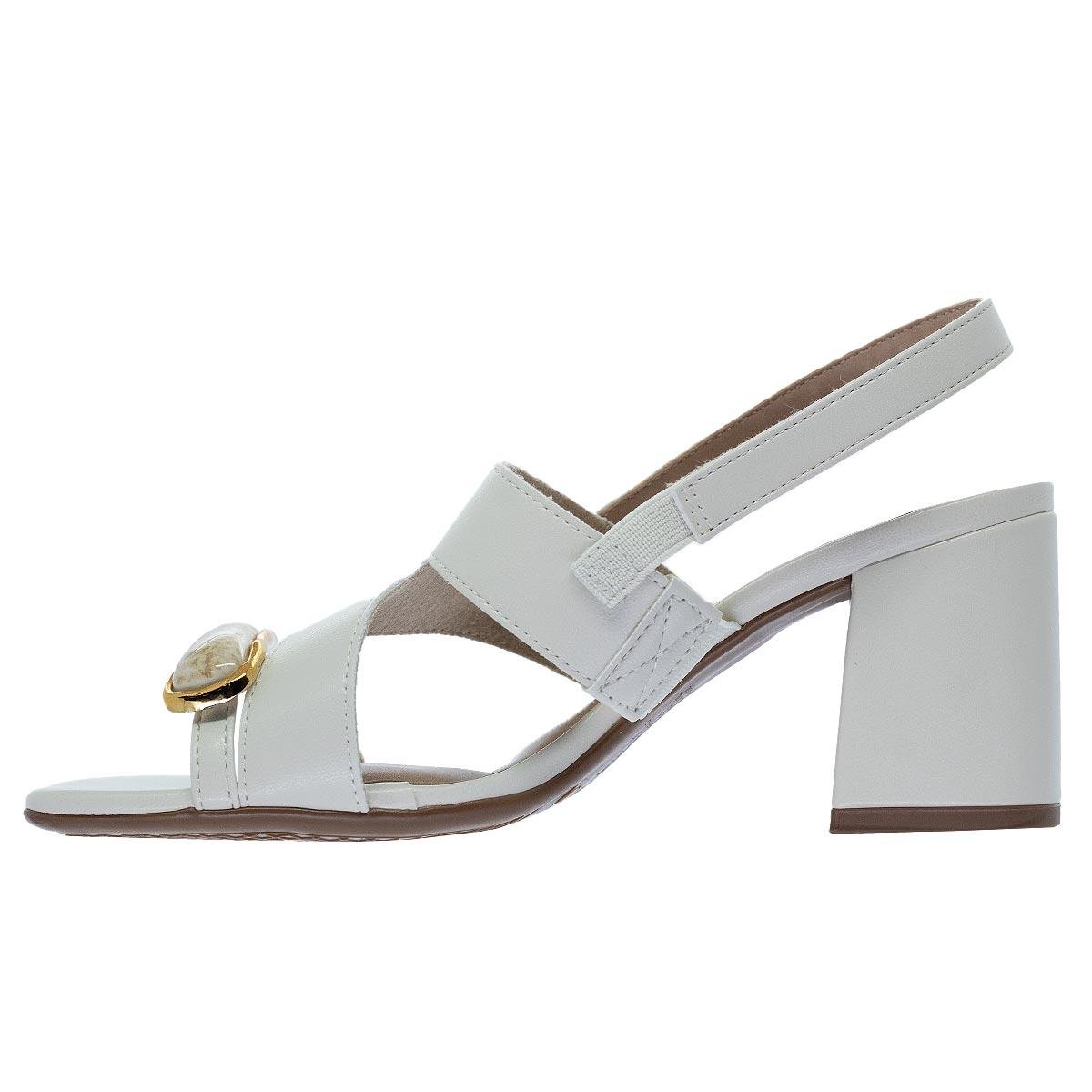 Sandália Salto Alto Bloco Feminina Beira Rio 8436.243 Branco Branco 2