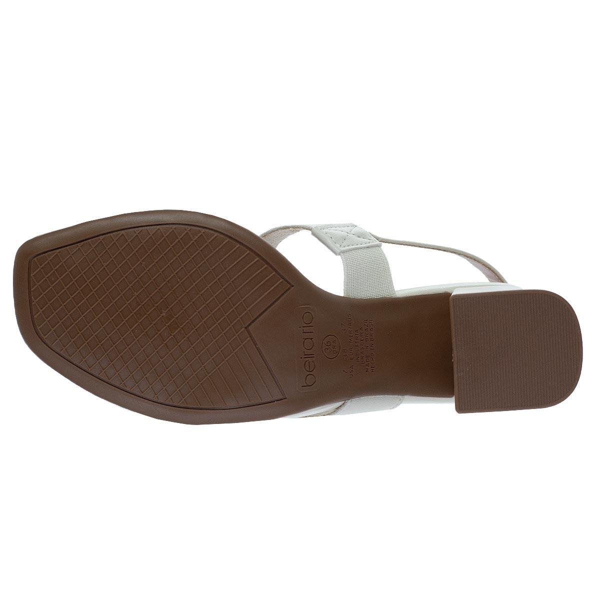 Sandália Salto Alto Bloco Feminina Beira Rio 8436.243 Branco Branco 4