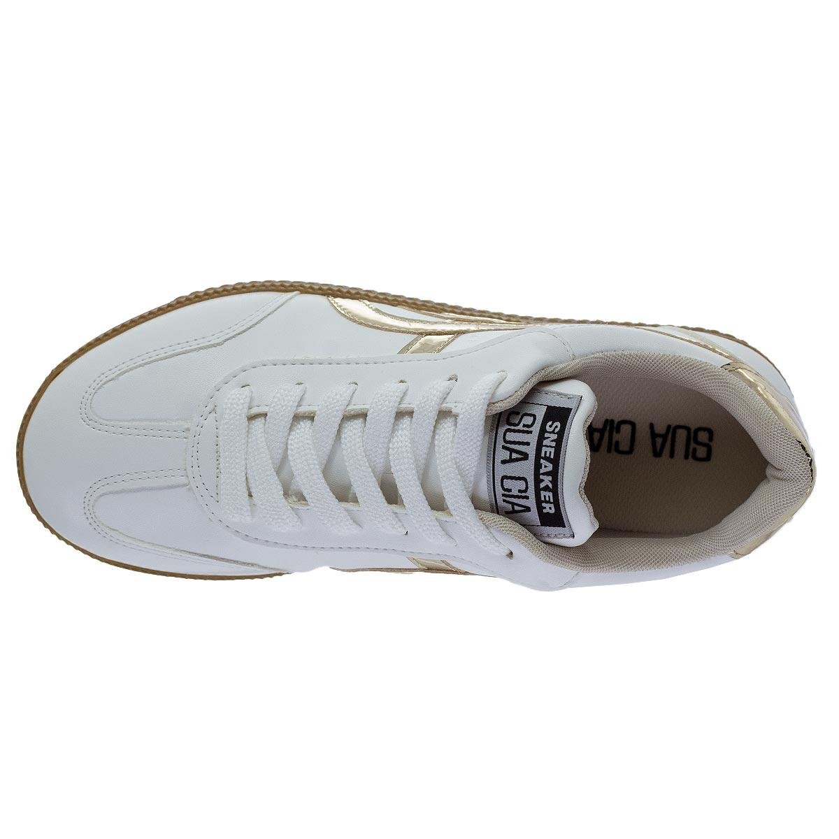 Tênis Casual Feminino Sua Cia 8355 Branco Branco 3