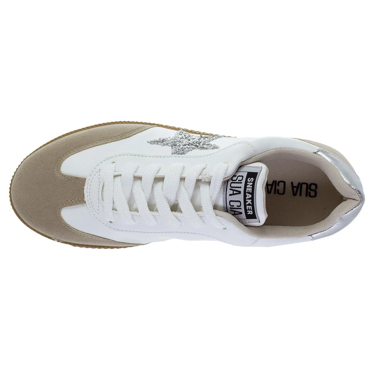 Tênis Casual Feminino Sua Cia 8355 Branco Branco 3
