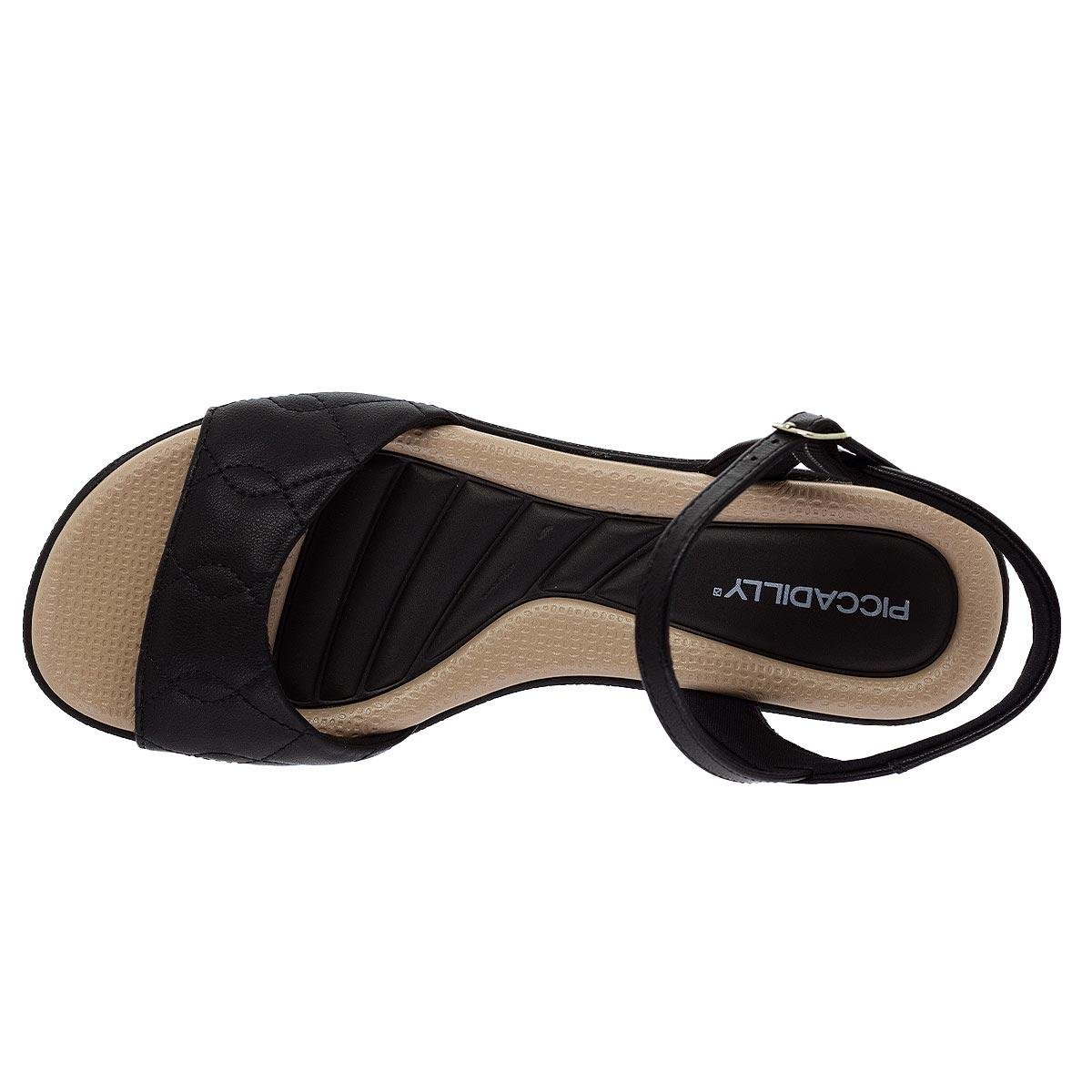 Sandália Feminina Piccadilly 410036 Preto Preto 3