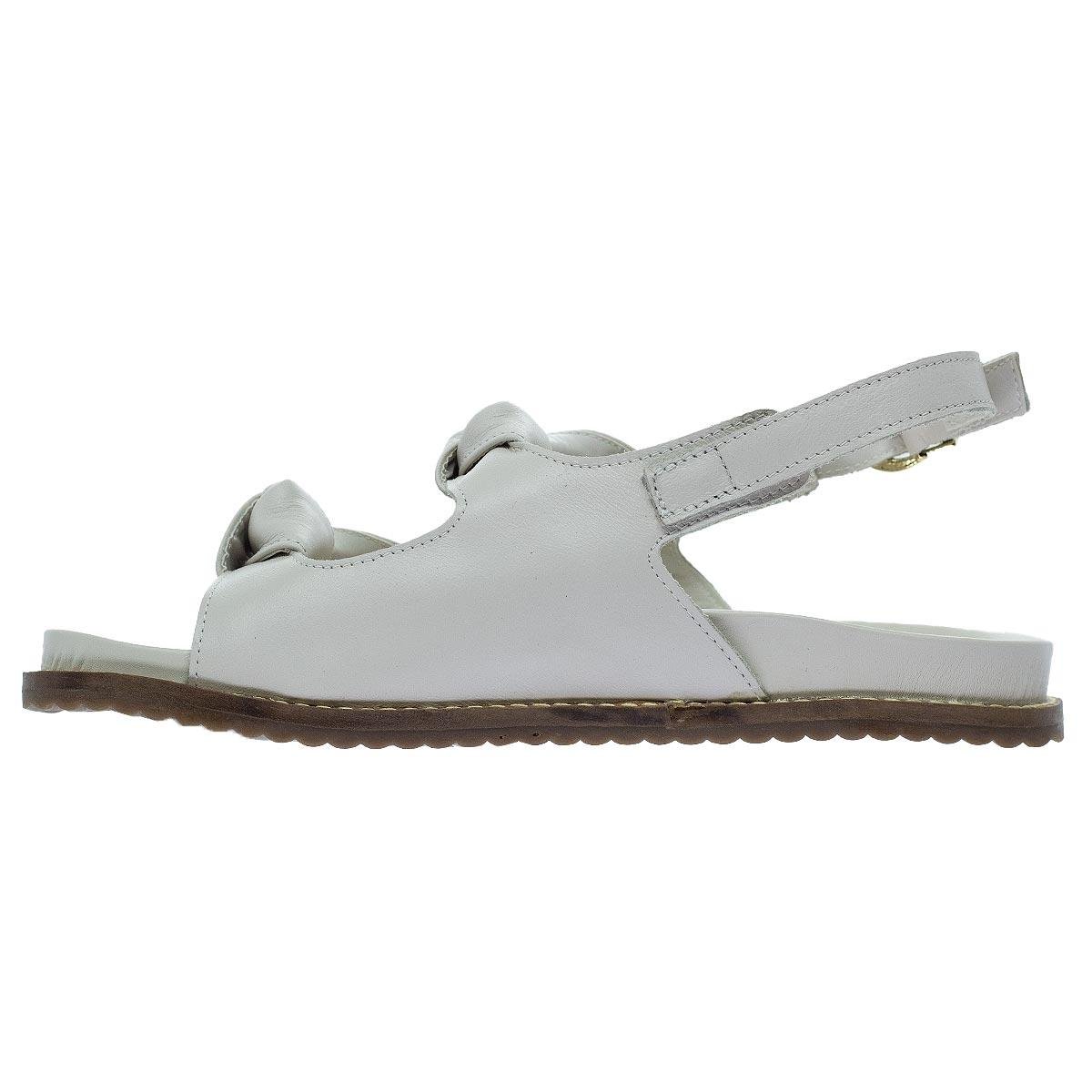 Sandália Papete Rasteira Feminina Ana Laura 25175 Branco Branco 2