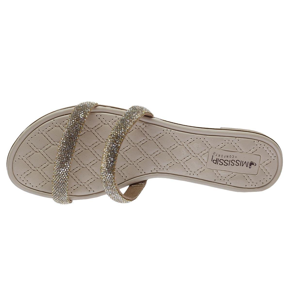 Rasteira Feminina Mississipi Mb281 Ouro Dourado 3