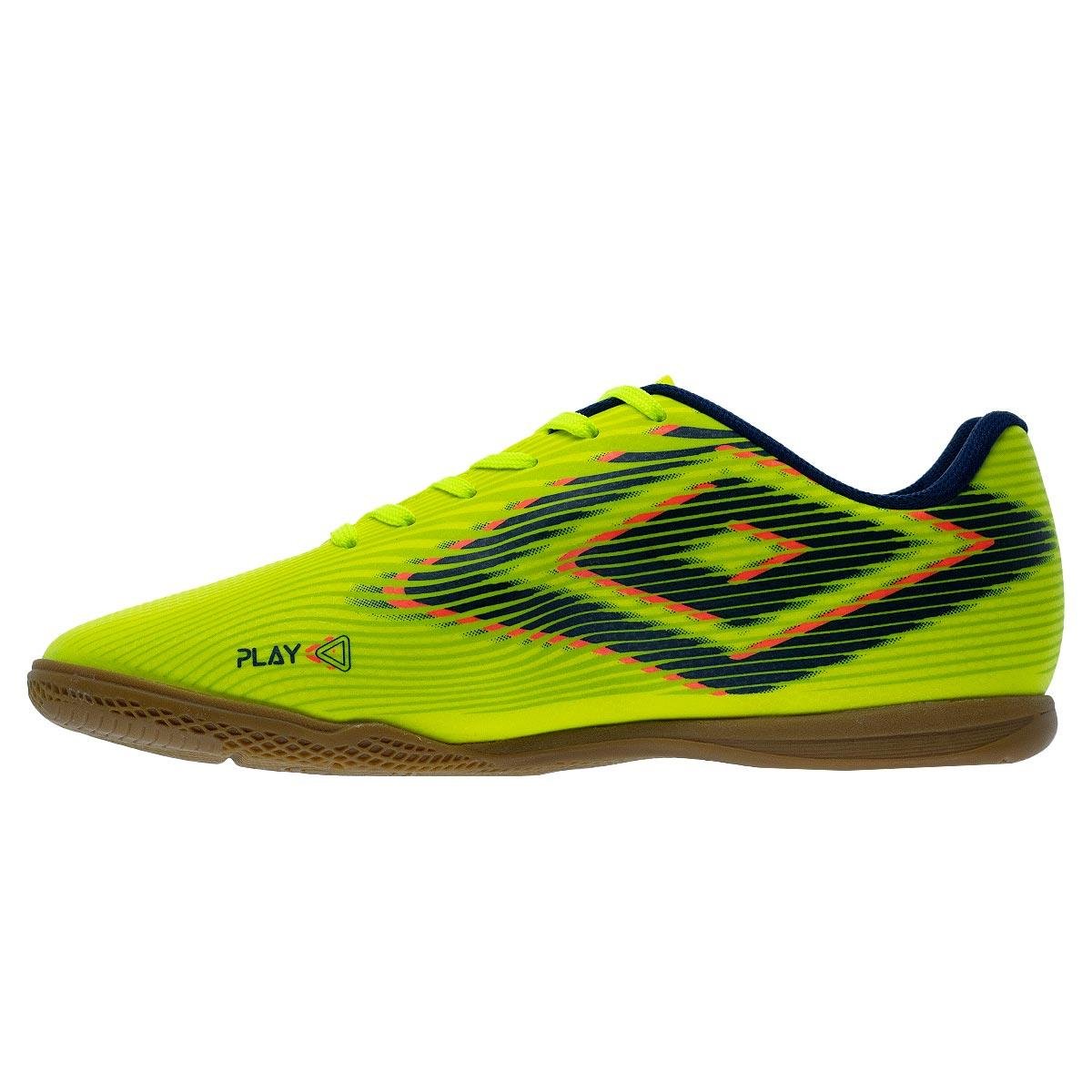 Chuteira Masculino Indoor Umbro Play Amarela Verde 2