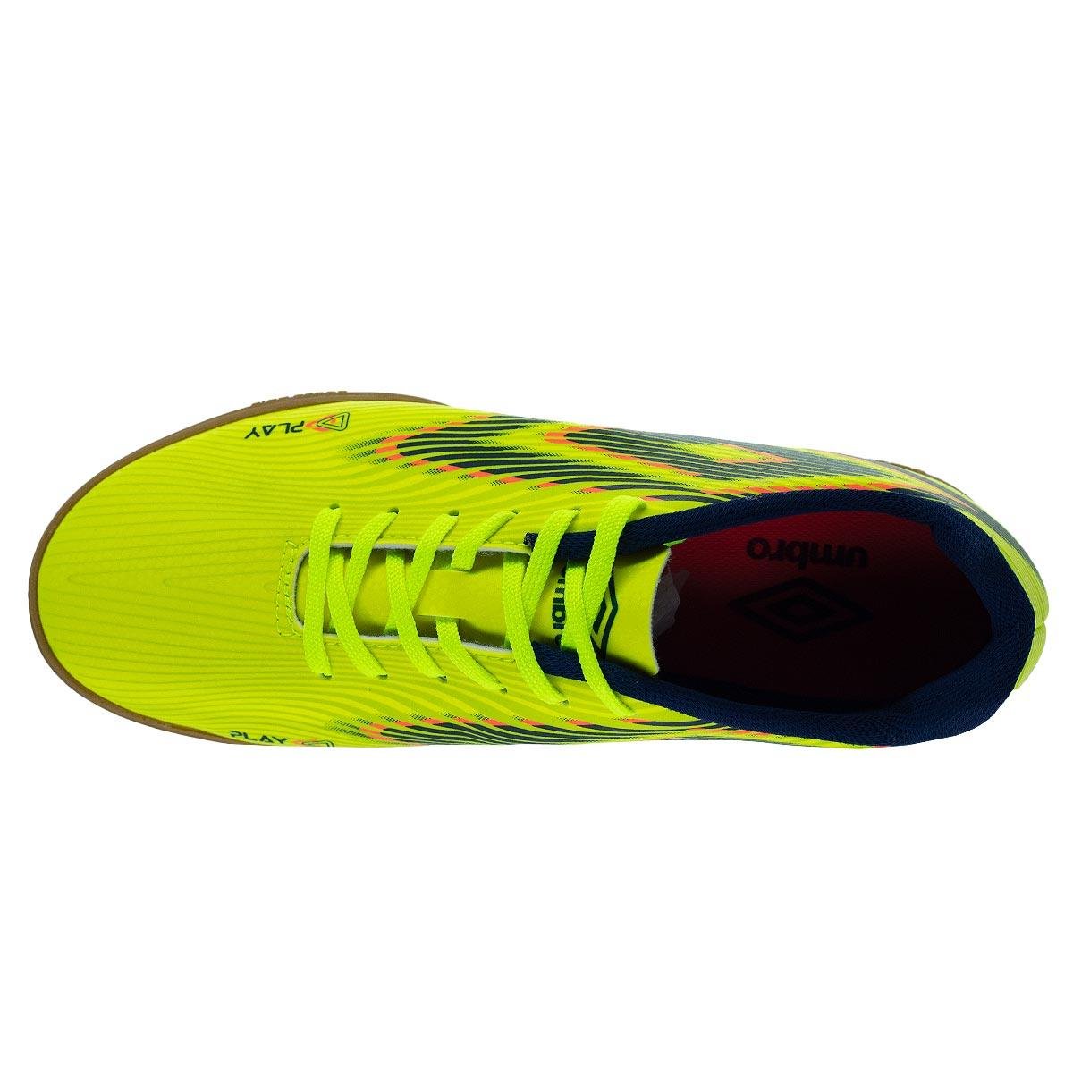 Chuteira Masculino Indoor Umbro Play Amarela Verde 3