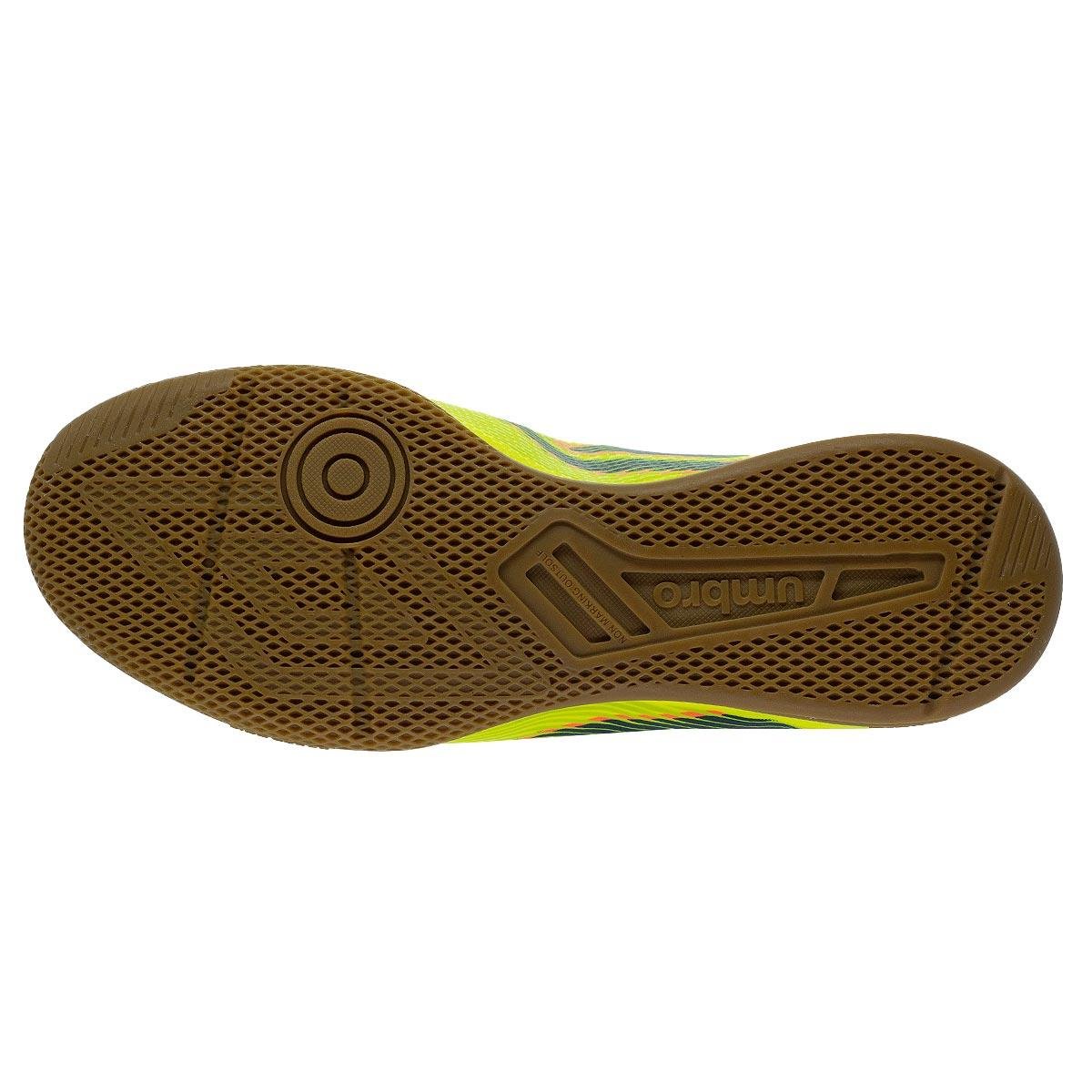 Chuteira Masculino Indoor Umbro Play Amarela Verde 4