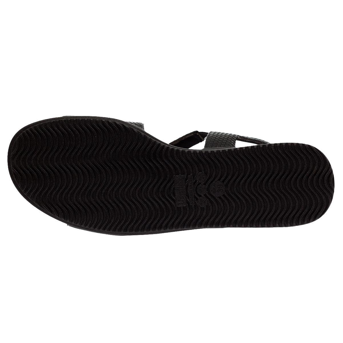 Sandália Salto Plataforma Couro Feminina Usaflex AE2034001 Preto Preto 4