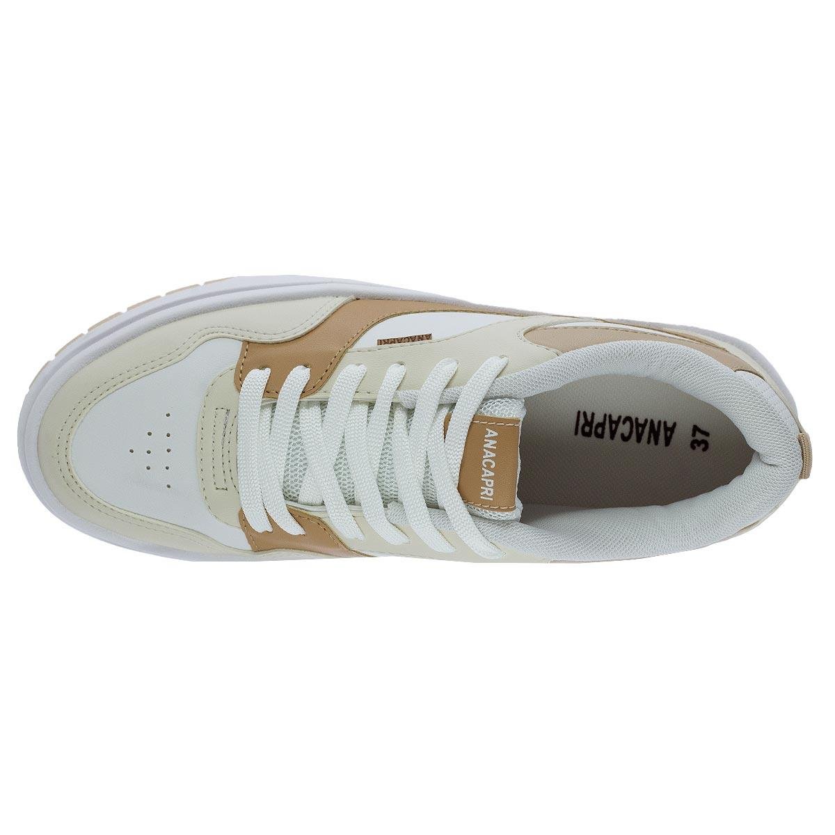 Tênis Casual Feminino Anacapri C30533 Branco Branco 3