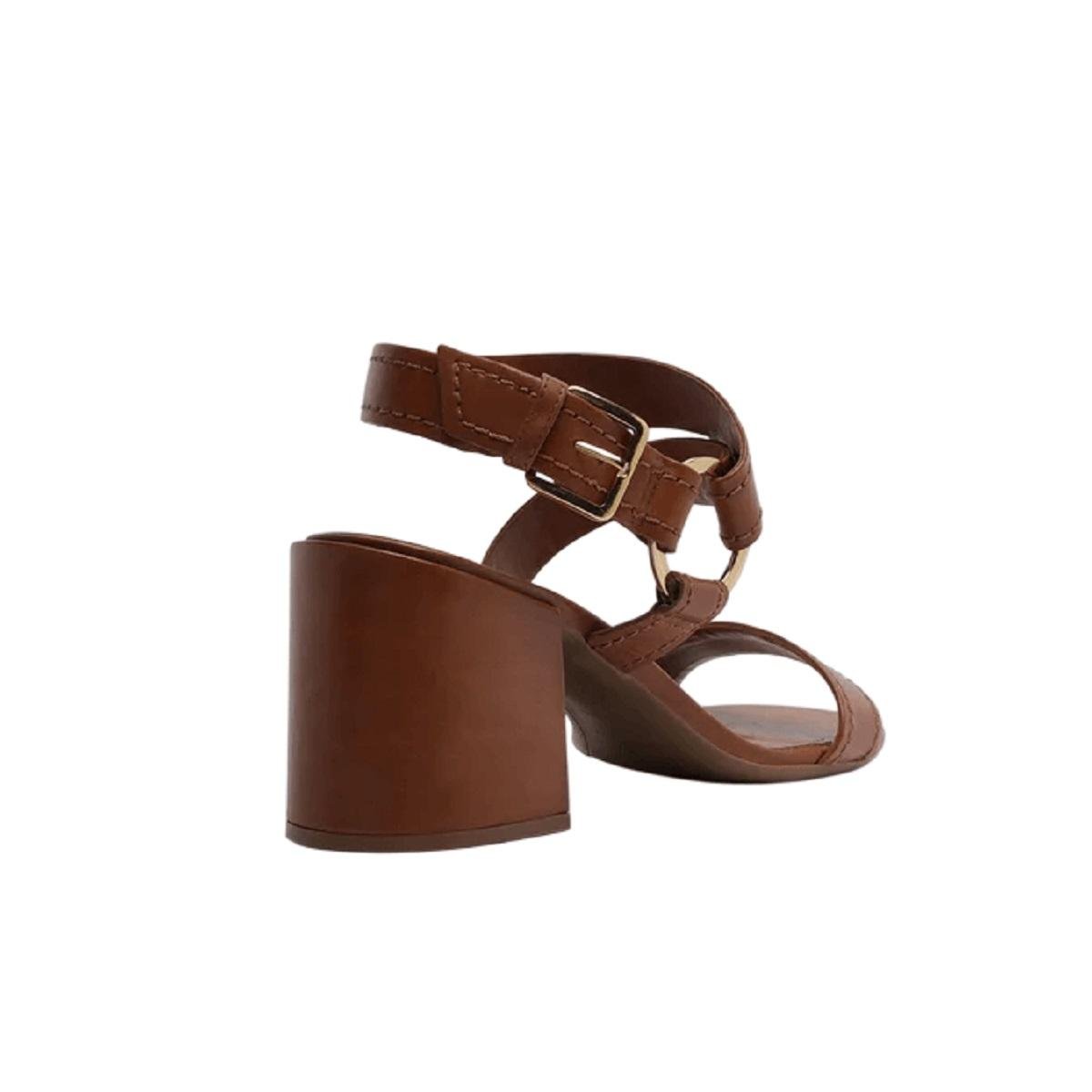 Sandália Salto Médio Feminina Arezzo A12463 Marrom Marrom 3