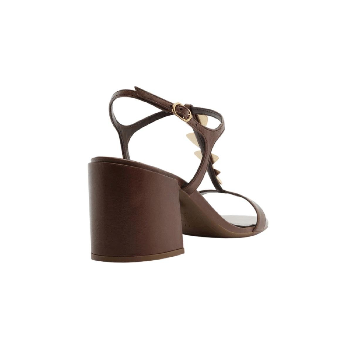 Sandália Salto Médio Feminina Arezzo A124630088 Marrom Marrom 3