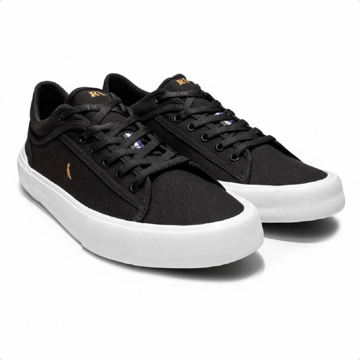 Tênis Casual Masculino Basic Canvas Reserva Preto Preto 3