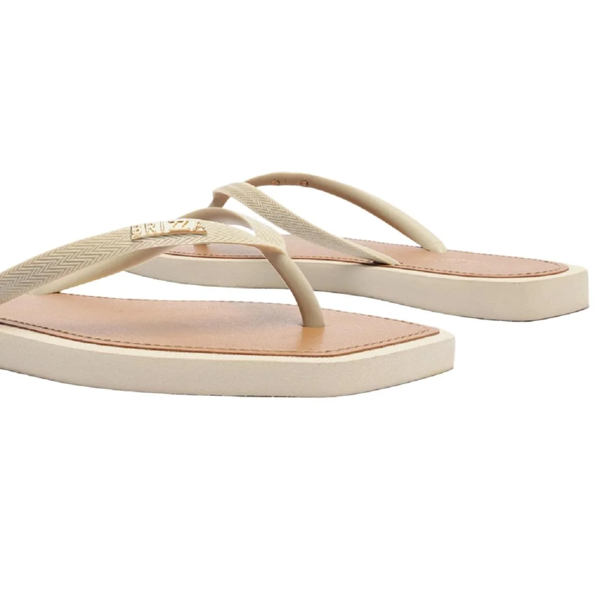 Chinelo Feminino Brizza Z19027 Bege Bege 4