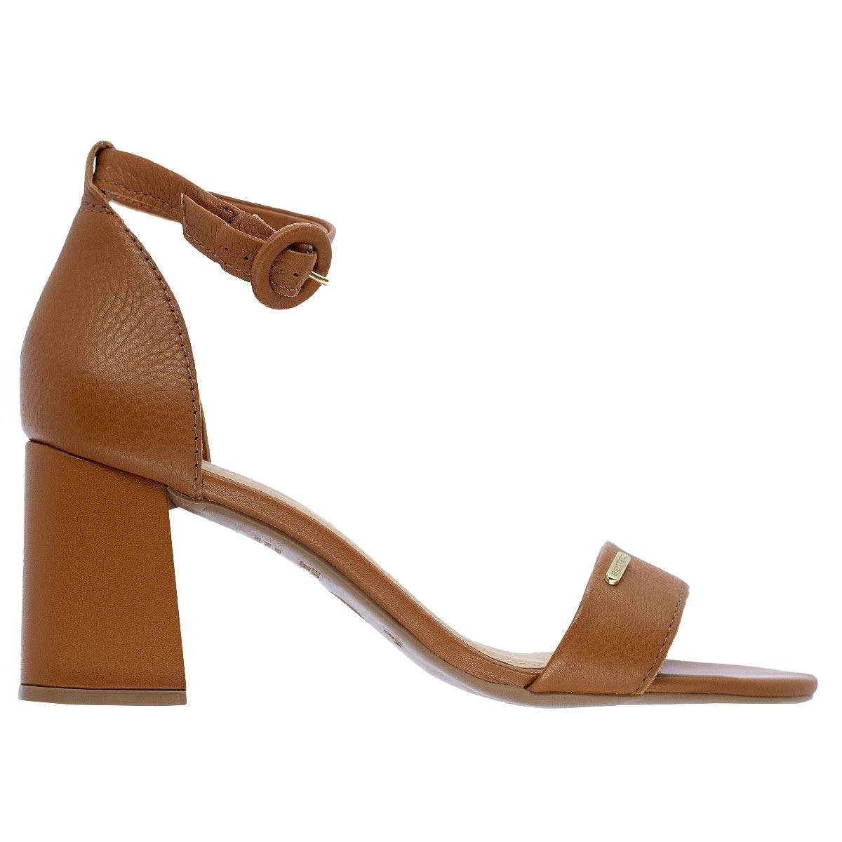 Sandália Salto Médio Feminino Bottero 372001 Camel