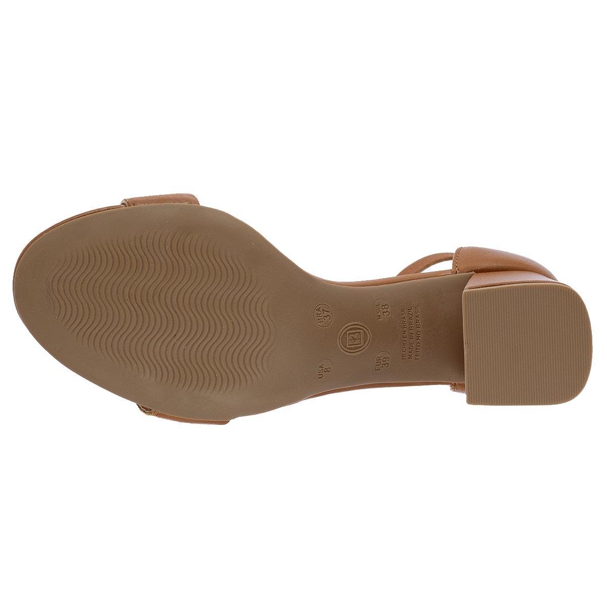 Sandália Salto Médio Feminino Bottero 372001 Camel Camel 4