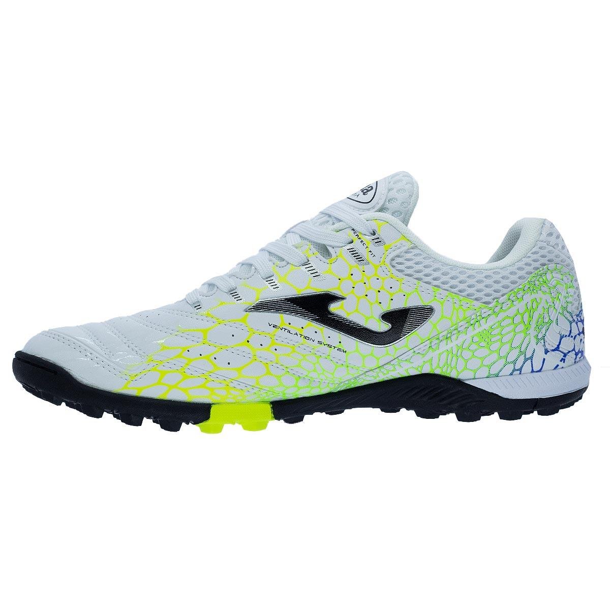 Chuteira Society Masculina Joma Turf Máxima Branco Branco 2