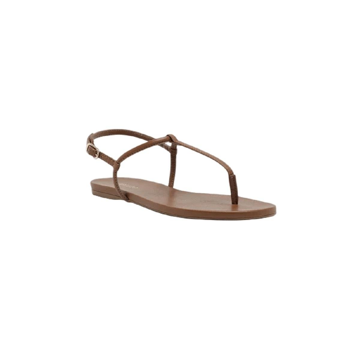 Sandália Rasteira Feminina Arezzo A03274 Marrom Marrom 2
