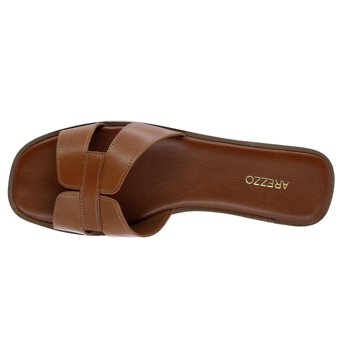 Rasteira Feminina Arezzo A13157 Camel Caramelo 3
