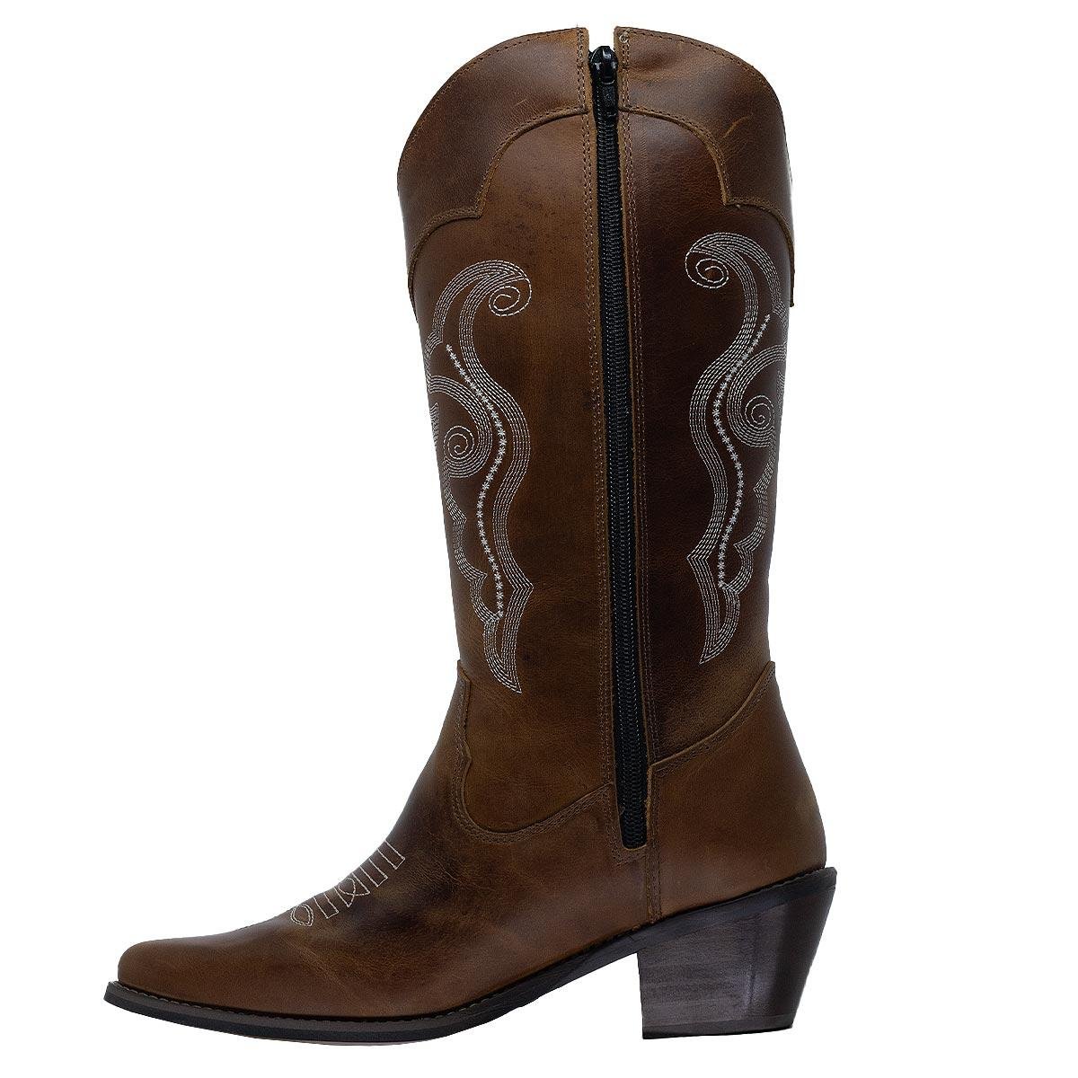 Bota Texana Feminina Big Bull Boots 853 Marrom Marrom 2