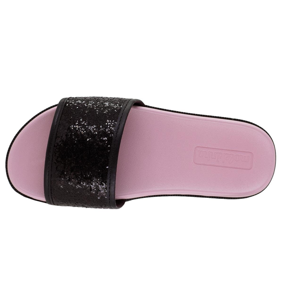 Chinelo Slide Menina Infantil Molekinha 2352.100 Preto Preto 3