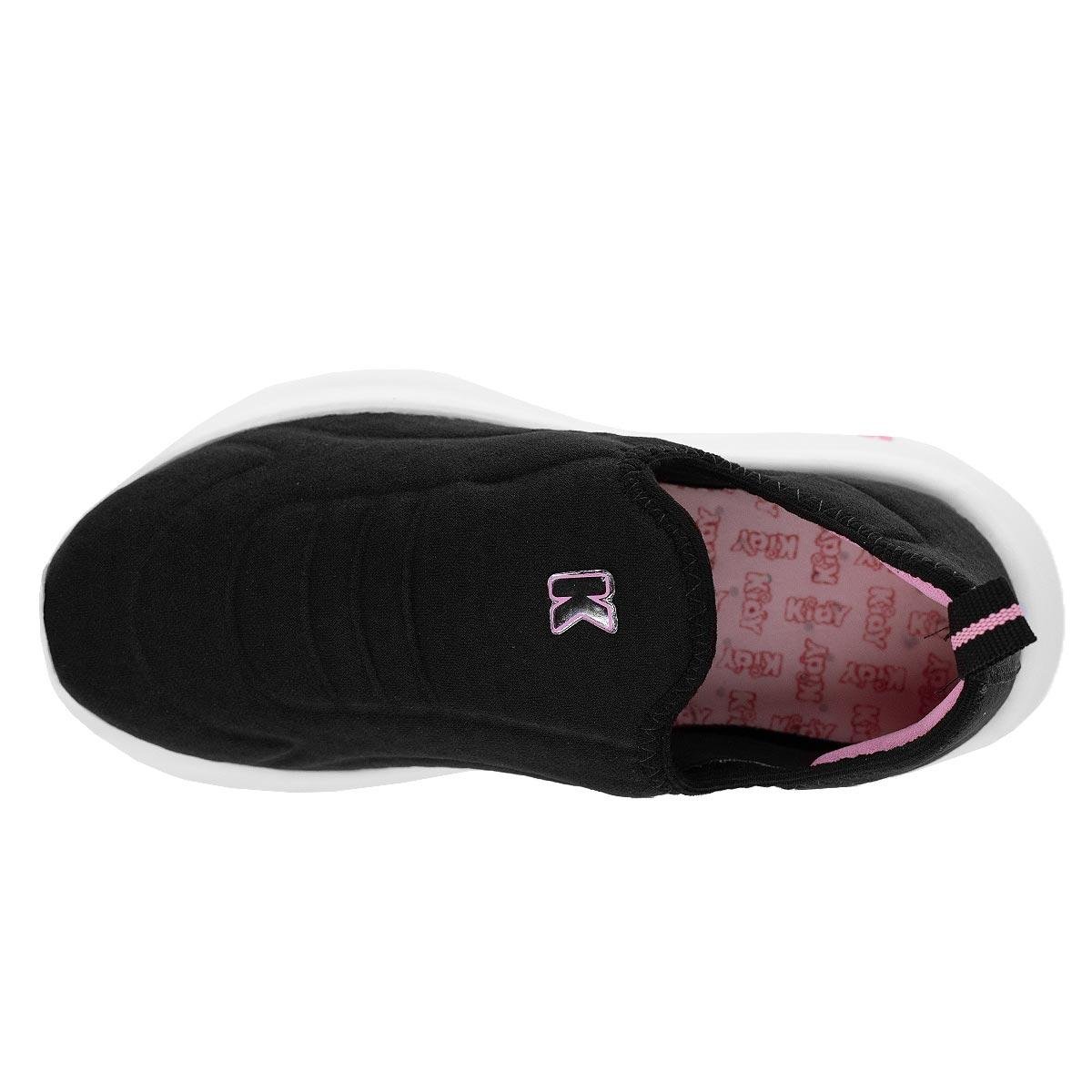Tênis Infantil Slip On Menina Kidy 458-1002 Preto Preto 3