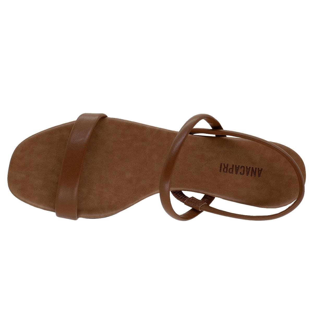 Sandália Salto Baixo Feminina Anacapri C30489 Marrom Marrom 3