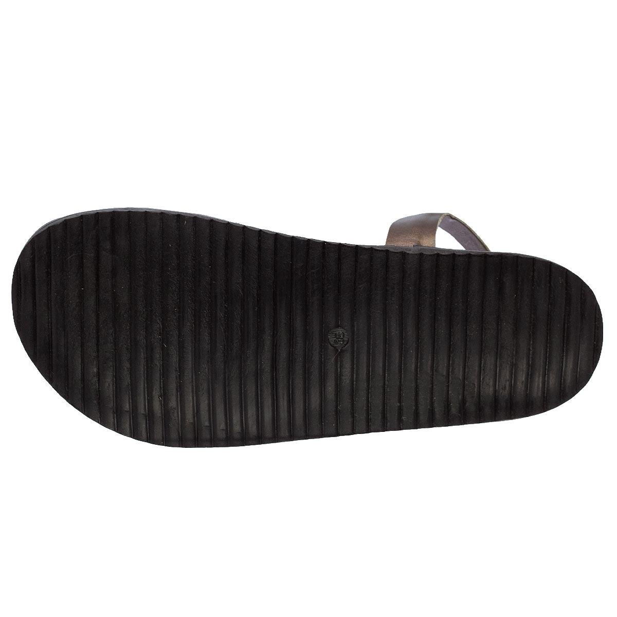 Sandália Papete Rasteira Feminina Ana Laura 25297 Marrom Bronze 4