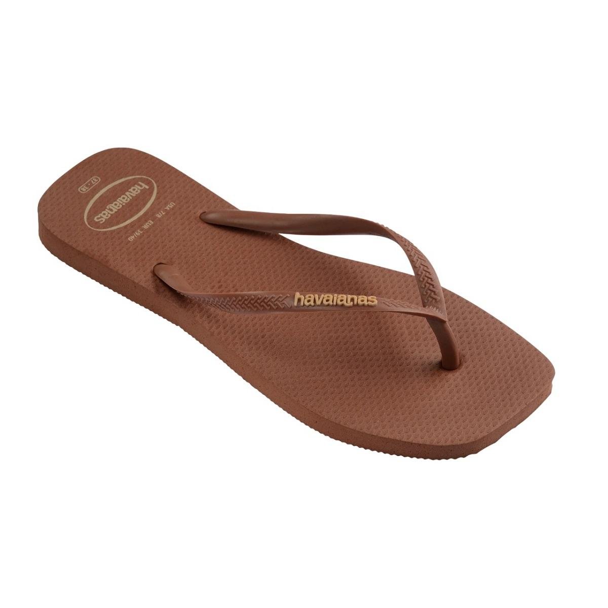Chinelo Havainas Feminino Slim Square Marrom Marrom 3
