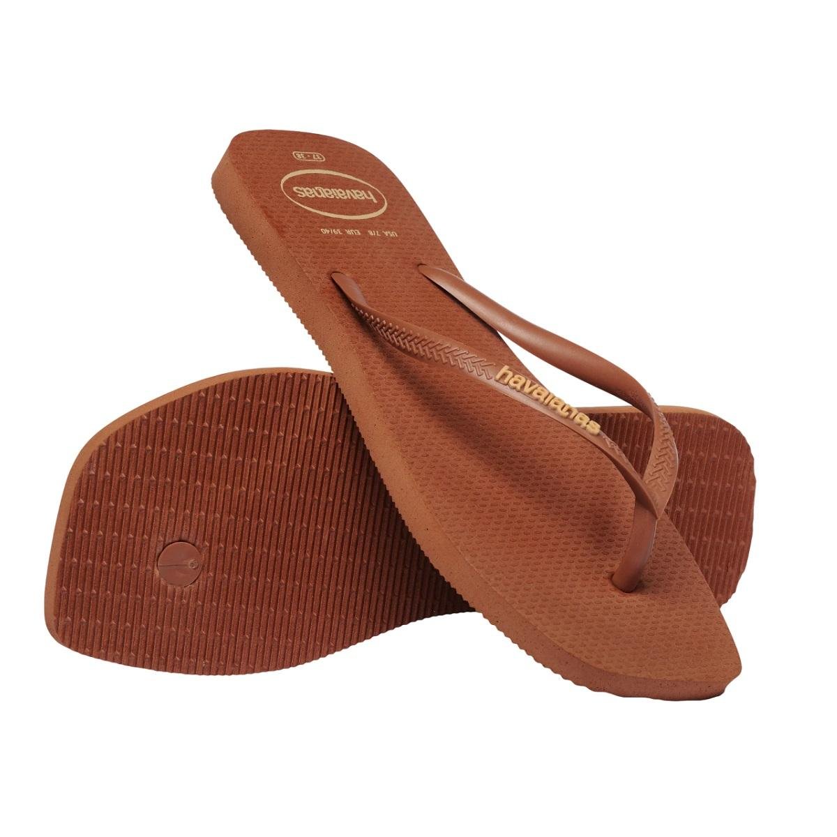 Chinelo Havainas Feminino Slim Square Marrom Marrom 4