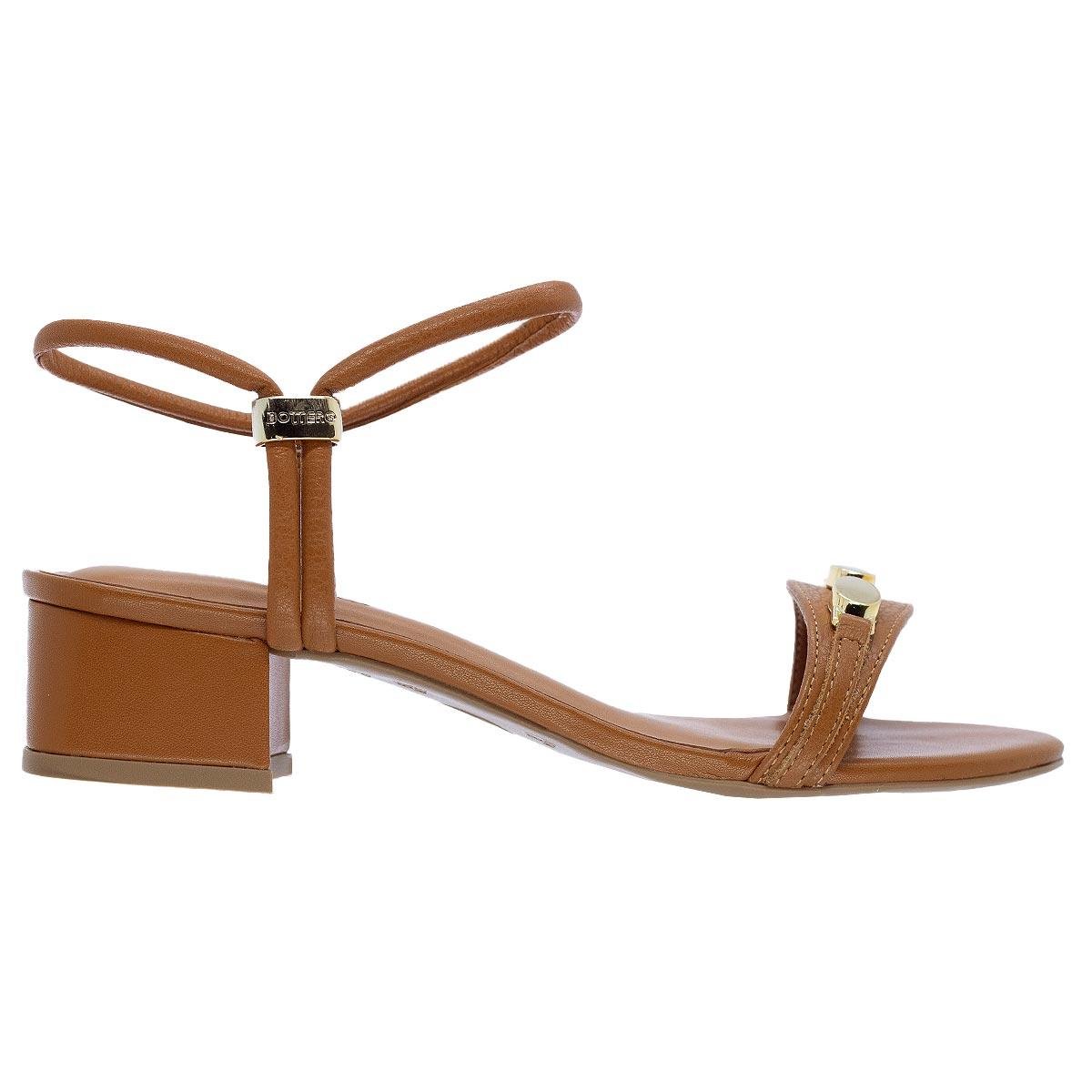 Sandália Salto Médio Feminino Bottero 373002 Camel