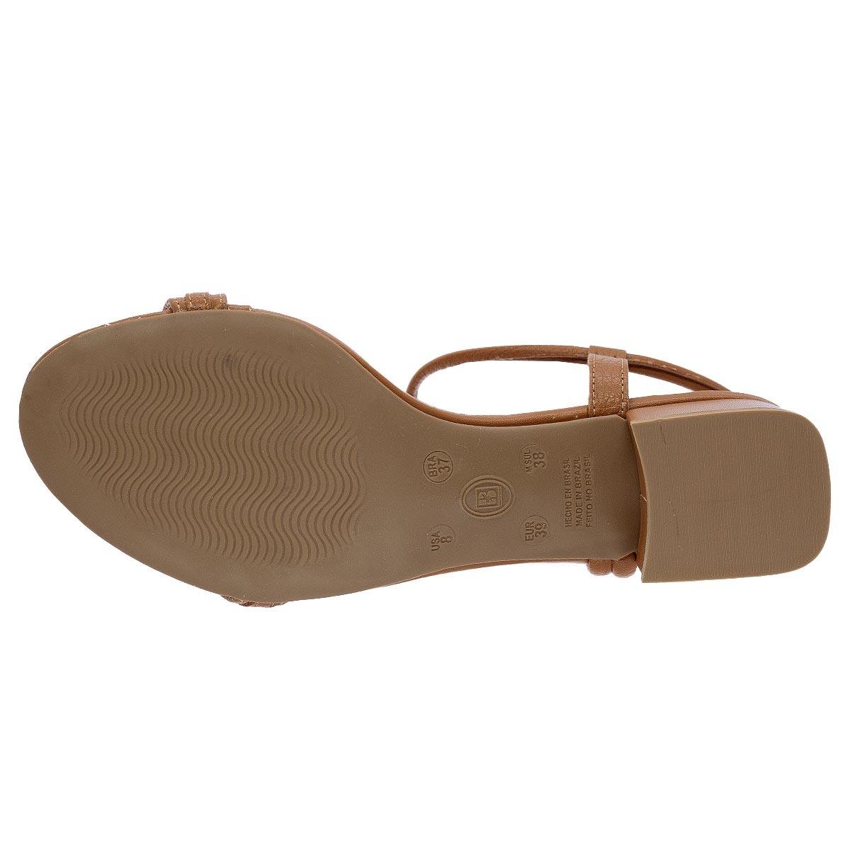 Sandália Salto Médio Feminino Bottero 373002 Camel Camel 4