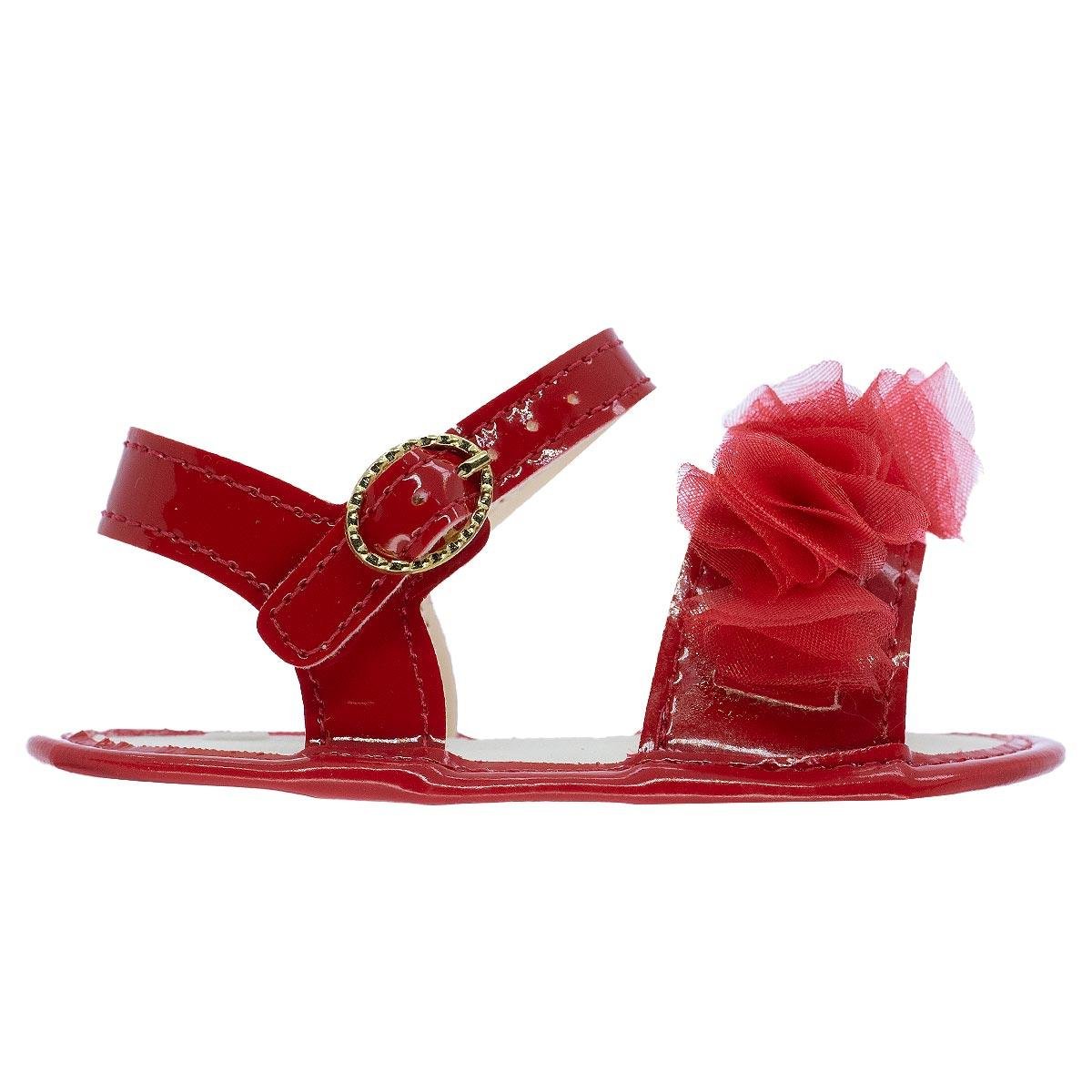 Sandália Bebê Menina Pimpolho 0110436C Vermelha
