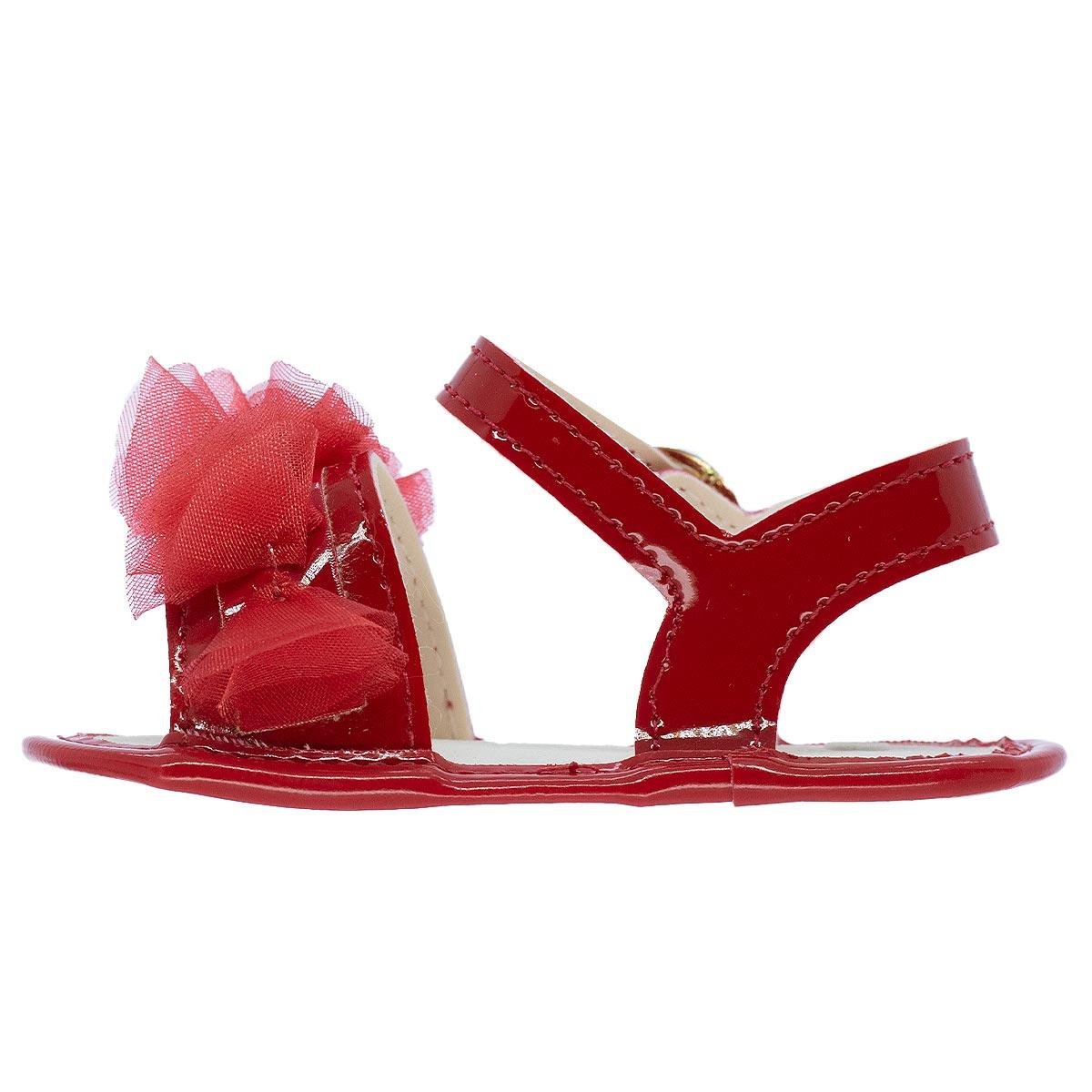 Sandália Bebê Menina Pimpolho 0110436C Vermelha Vermelho 2