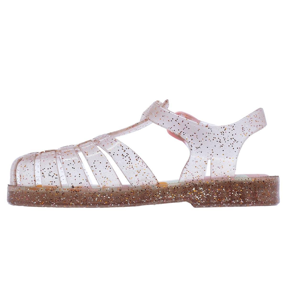 Sandália Menina Infantil Pimpolho Colorê 0140260C Transparente Dourado/Glitter 2