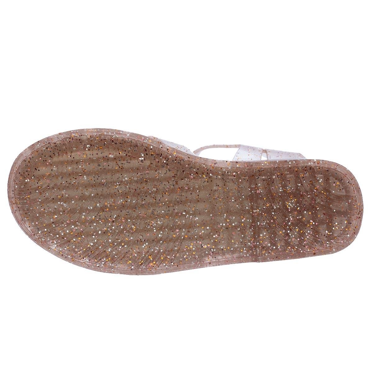 Sandália Menina Infantil Pimpolho Colorê 0140260C Transparente Dourado/Glitter 4