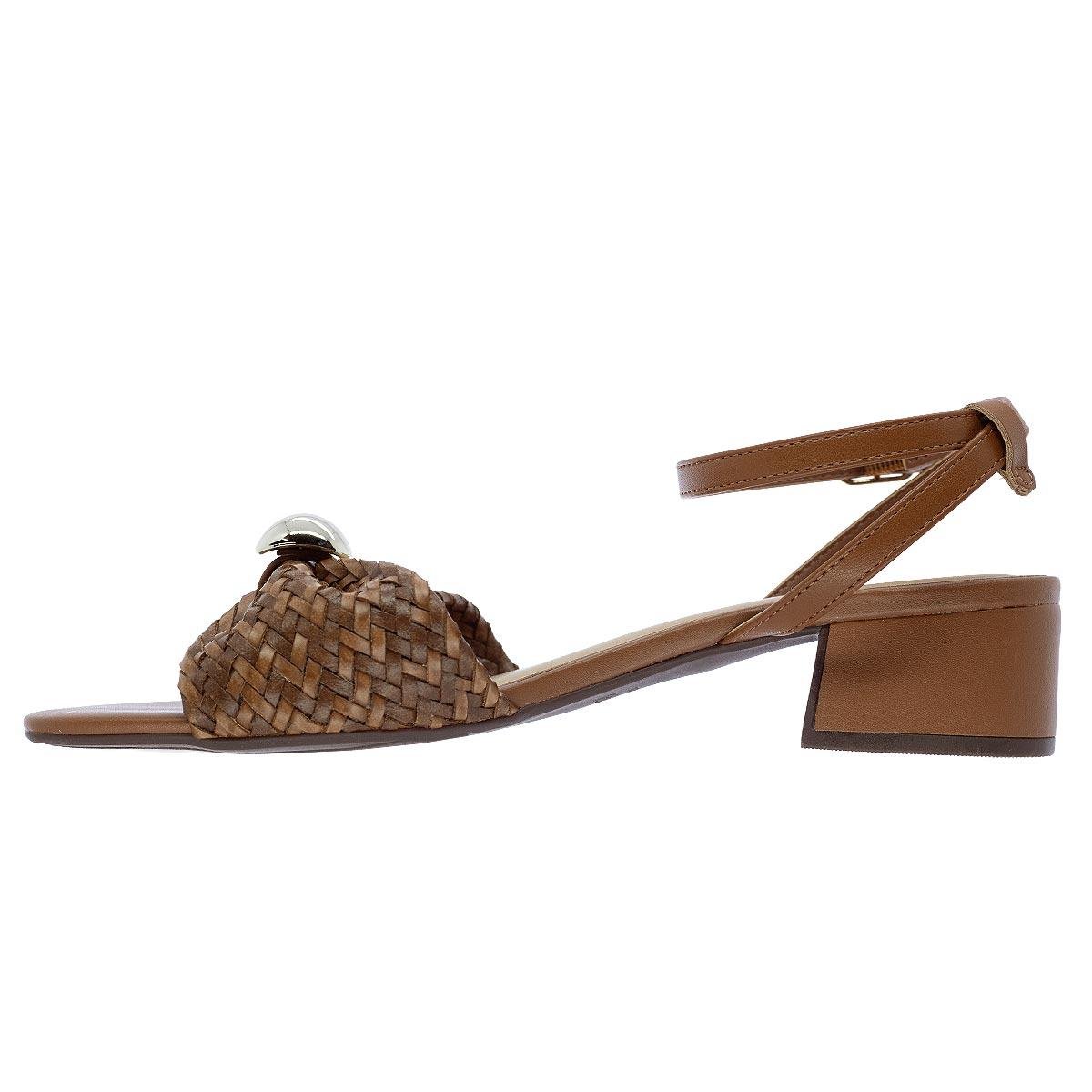 Sandália Salto Baixo Feminino Anacapri C30489 Marrom Marrom 2