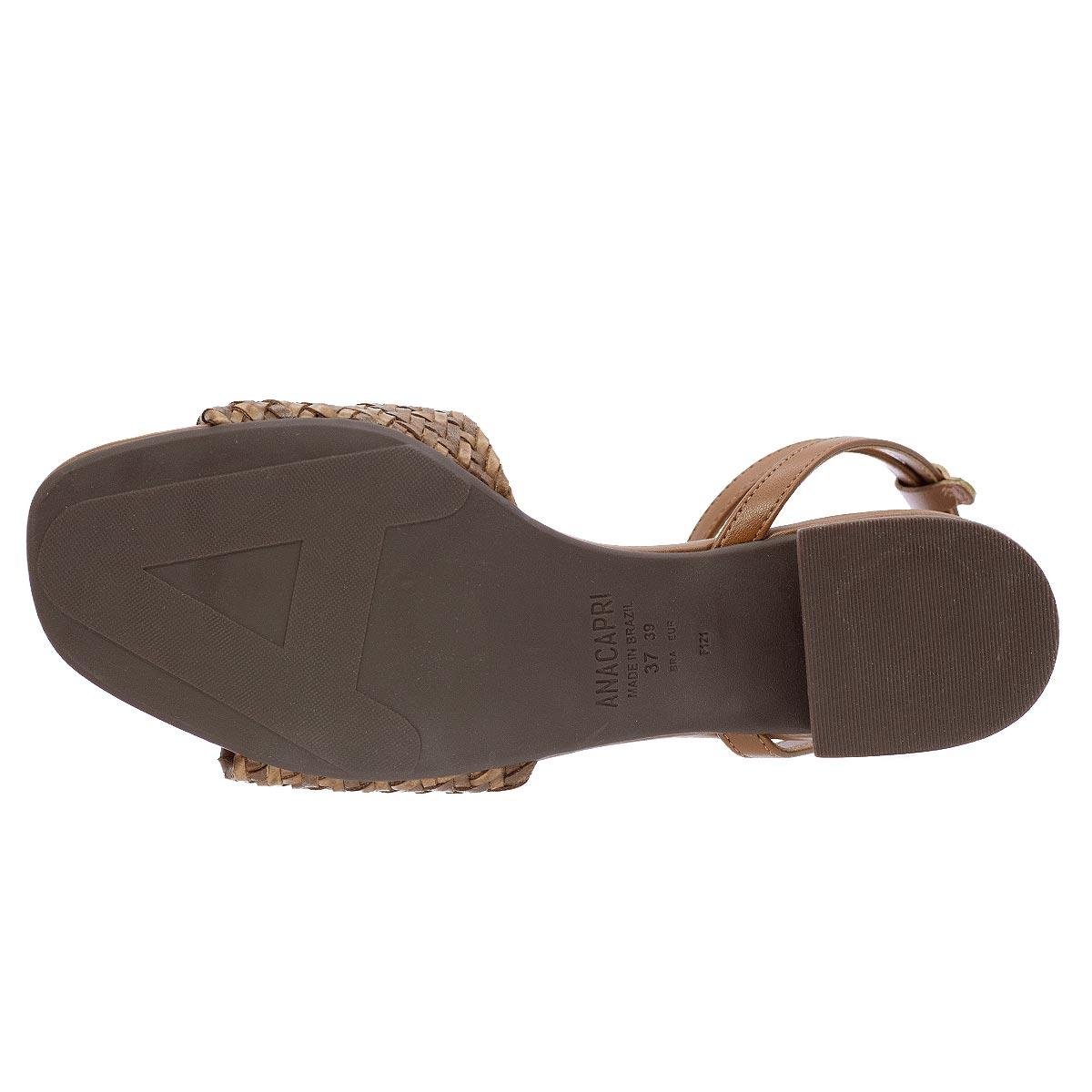 Sandália Salto Baixo Feminino Anacapri C30489 Marrom Marrom 4