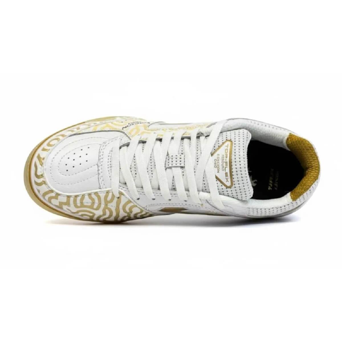 Chuteira Indoor Masculina Joma Rebound Edición Oro Bege Branco/Dourado 3