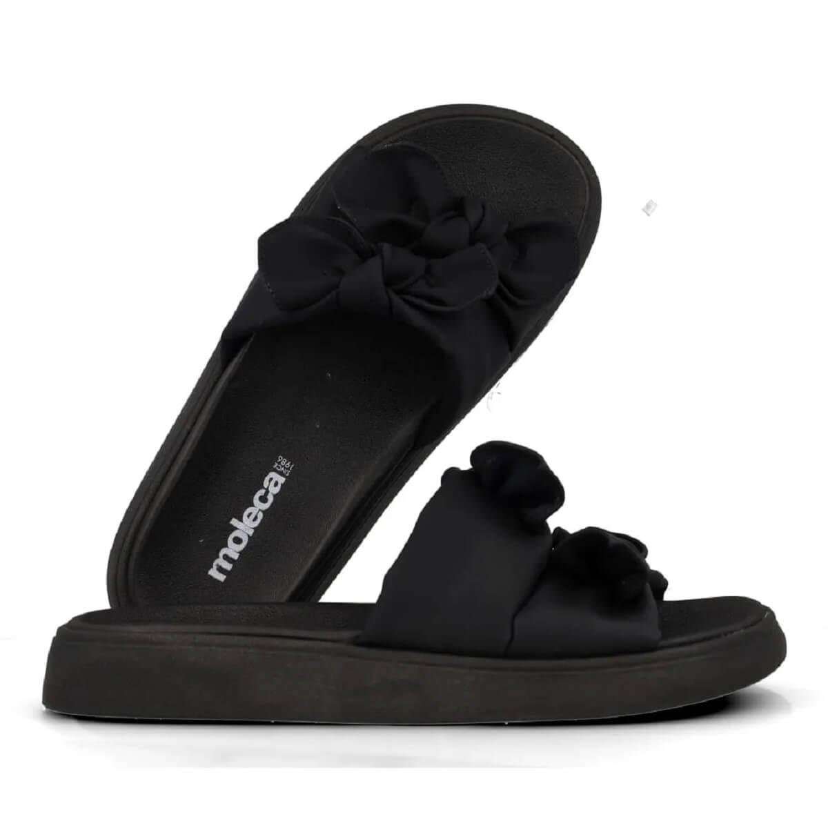Chinelo Feminino Slide Moleca 5469.149 Preto Preto 4