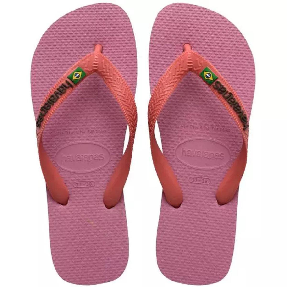 Chinelo Feminino Havaianas Brasil Logo 4110850 Rosa