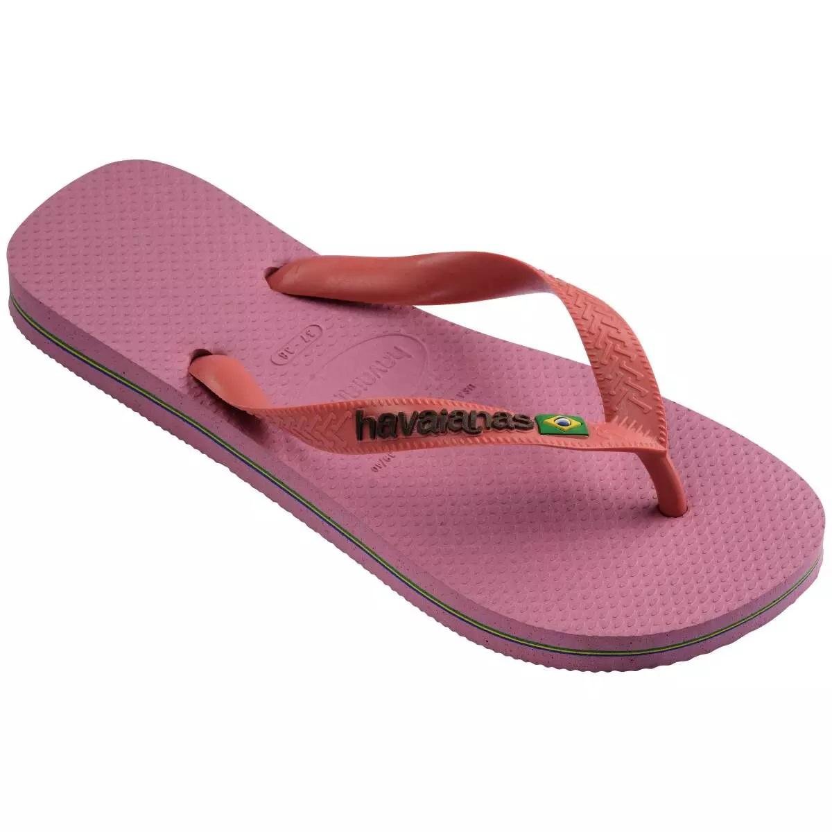 Chinelo Feminino Havaianas Brasil Logo 4110850 Rosa Rosa 3