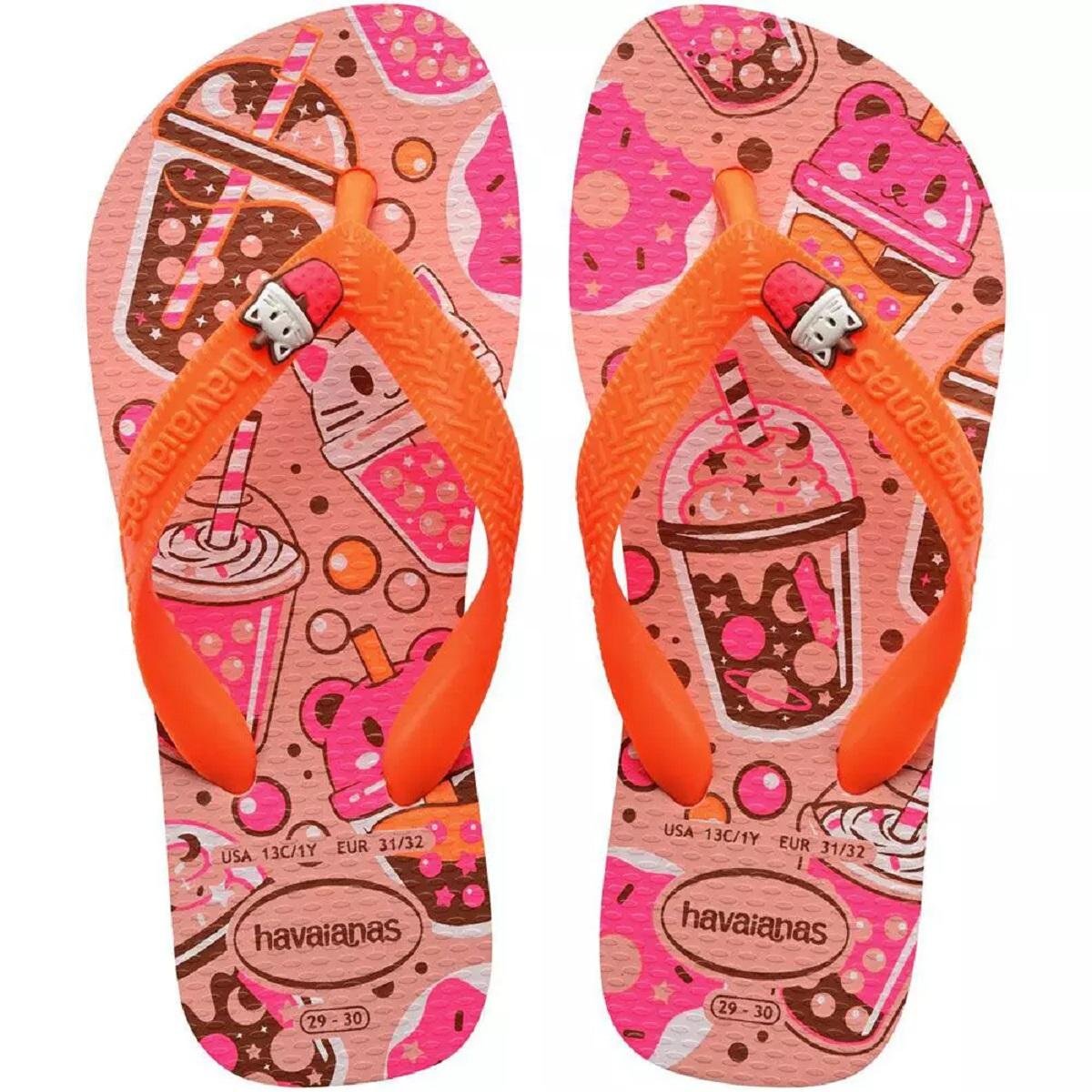 Chinelo Infantil Menina Havaianas Fantasy 4103405 Salmão