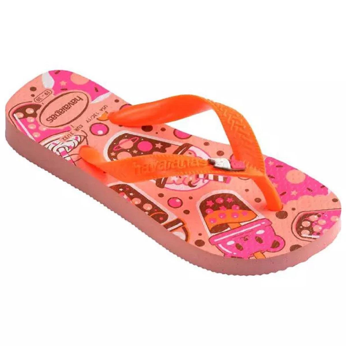 Chinelo Infantil Menina Havaianas Fantasy 4103405 Salmão Laranja 3