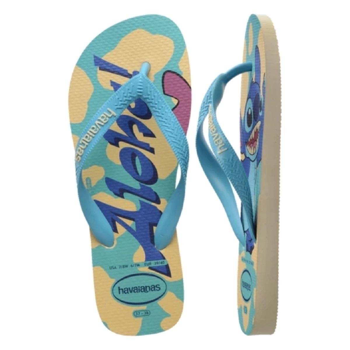 Chinelo Infantil Menina Havaianas Top Stitch 4148941 Azul Azul 3