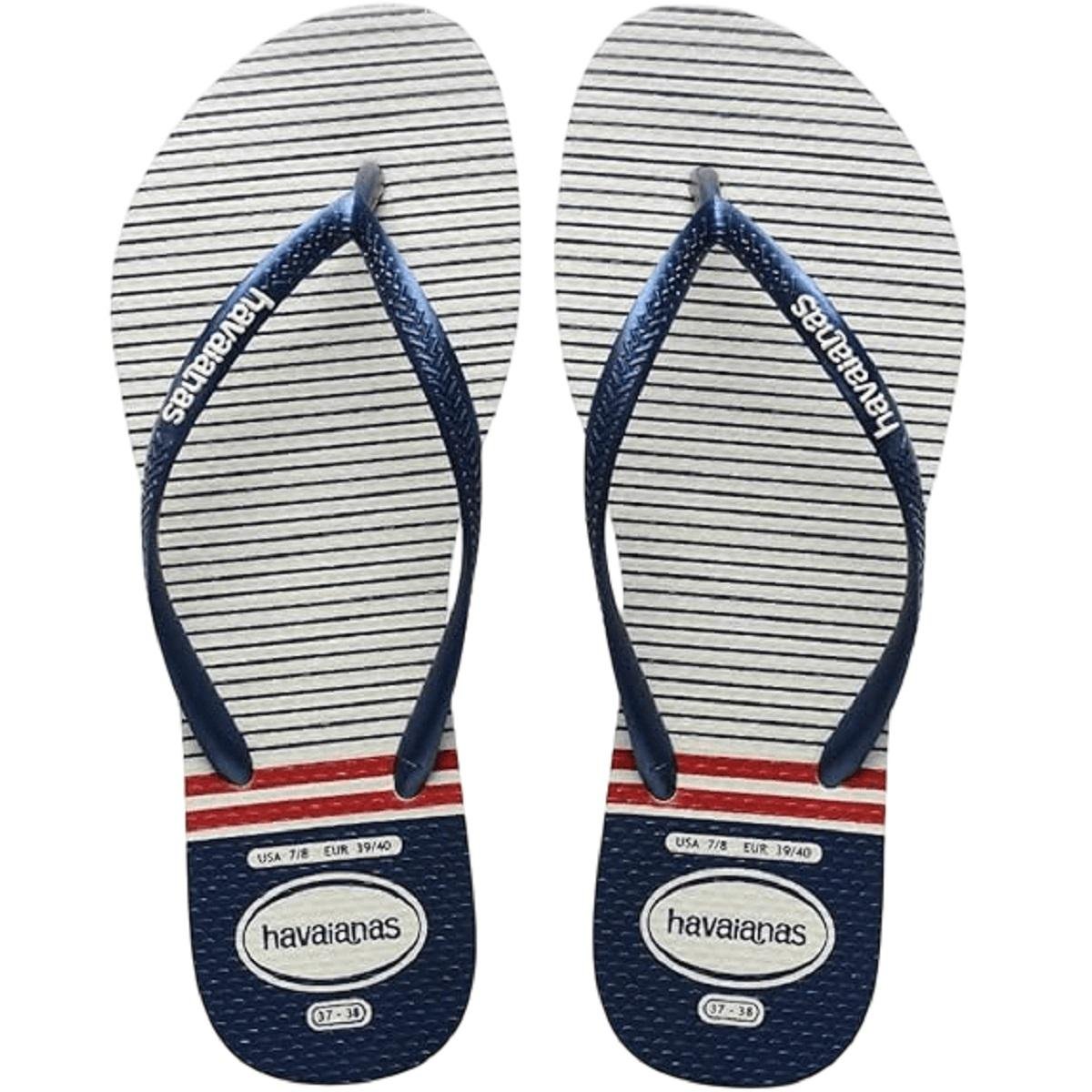 Chinelo Feminino Havaianas Slim Nautical Branco