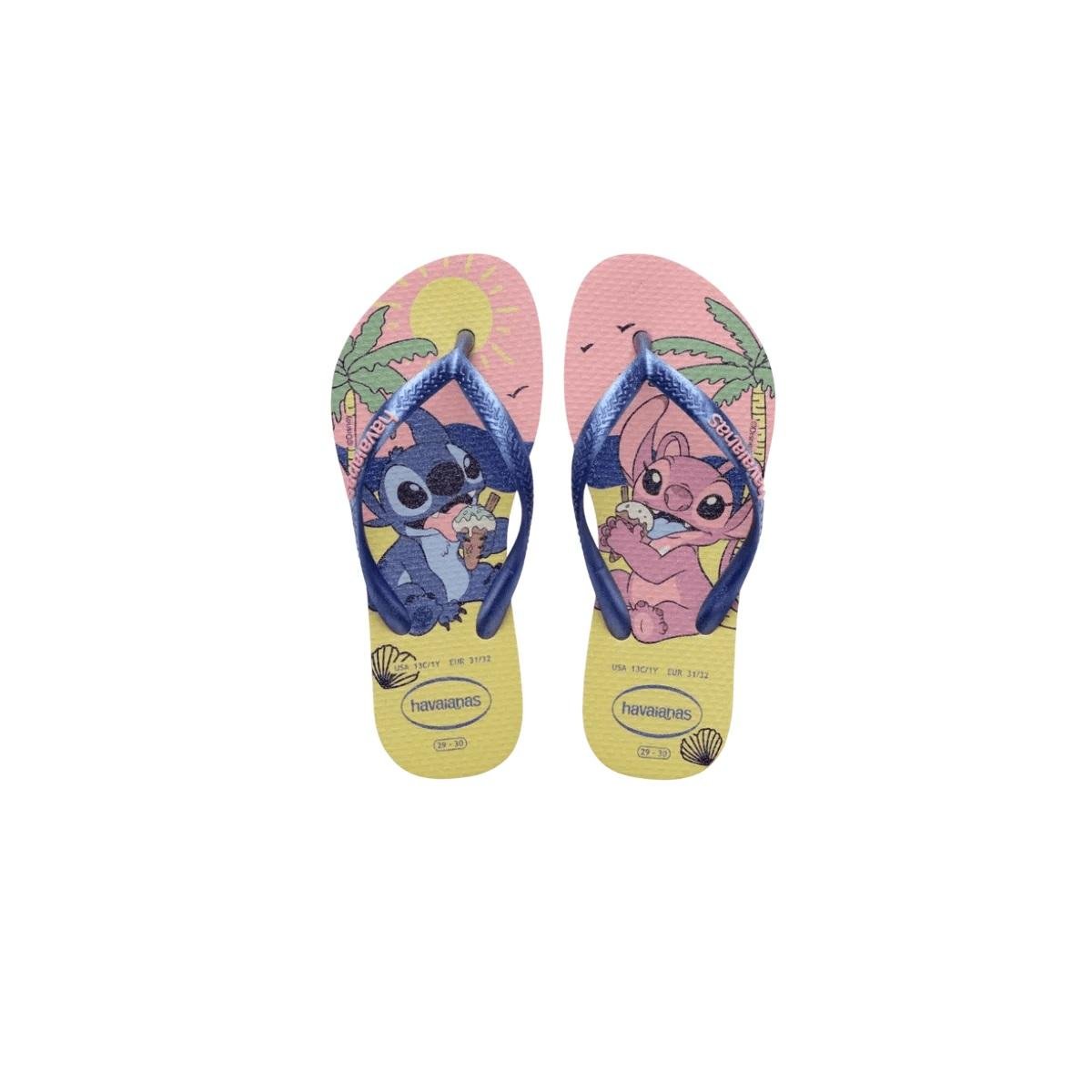 Chinelo Infantil Menina Havaianas Slim Stitch Creme